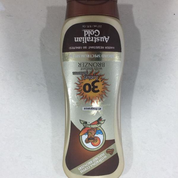 protetor solar com loção bronzeadora kona coffee spf 30