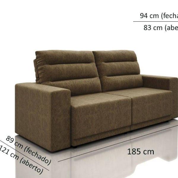 sofá 2 a 3 lugares, retrátil e reclinável.