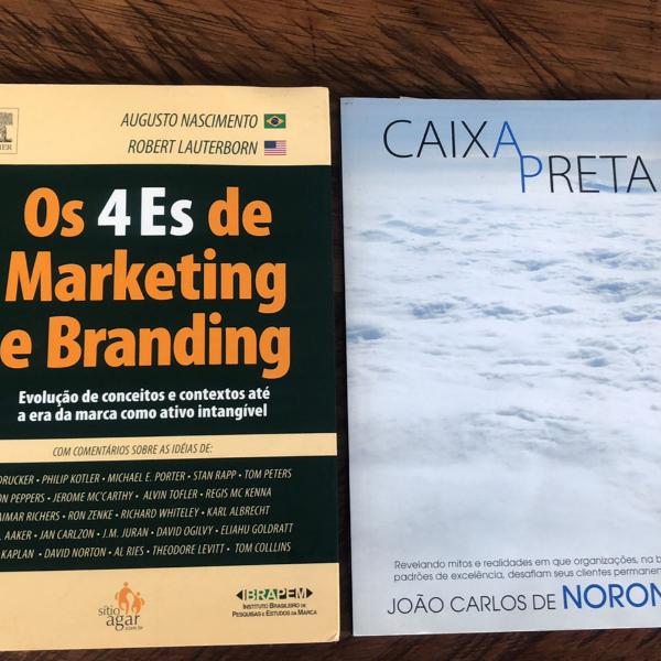 2 livros por 20,00 - os 4es de marketing e branding / caixa