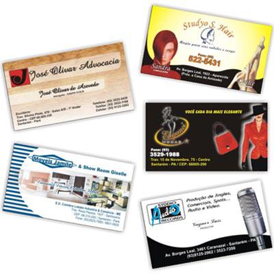 Cartões de visita e panfletos
