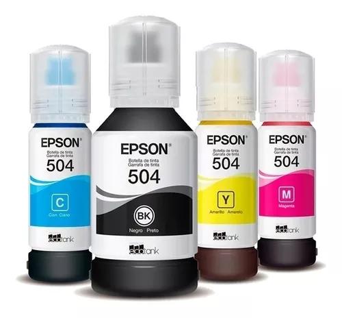 Kit Refil Tinta Com 04 Cores Epson L6161 L4150 L4160 T504