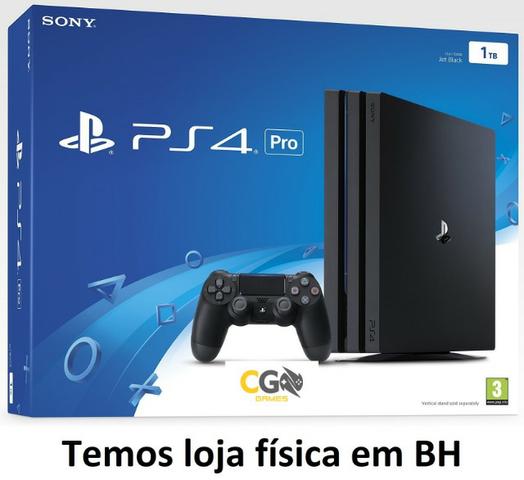 PS4 Pro 4K 1TB Novo Lacrado na Caixa com Garantia - Cartão