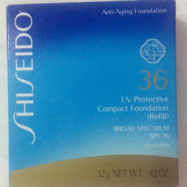 base shiseido compacta com proteção solar
