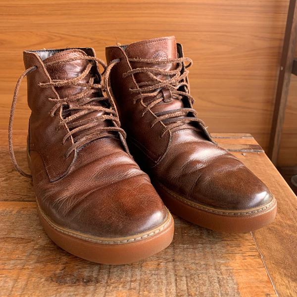 bota de couro timberland