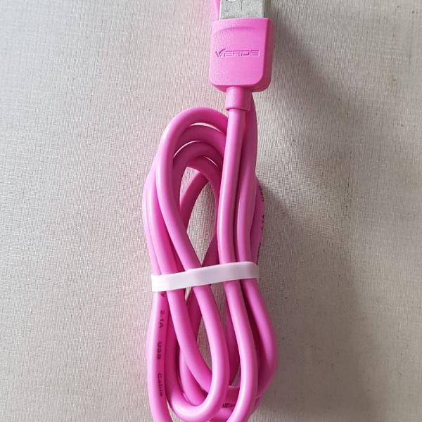 cabo de carregador iphone e ipad, cor rosa.