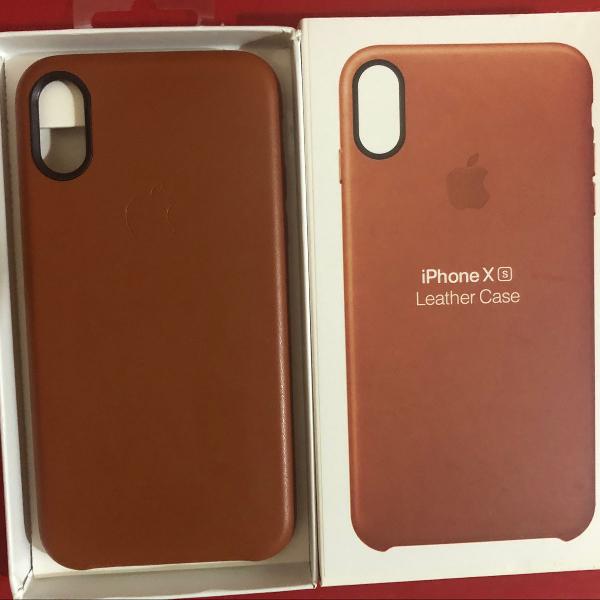 capa case couro apple para iphone x e xs