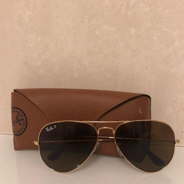 culos de sol ray ban aviator marrom