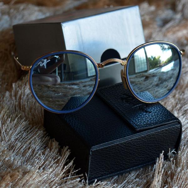 culos ray-ban rb3517 redondo dobrável original na caixa