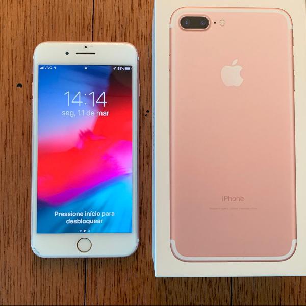 iphone 7 plus ouro rosé 128 gb semi-novo