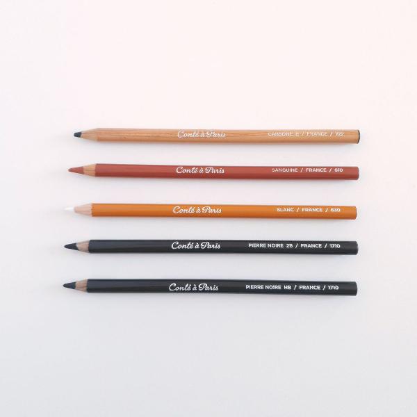 kit de lápis conté à paris carbone sanguine blanc pierre