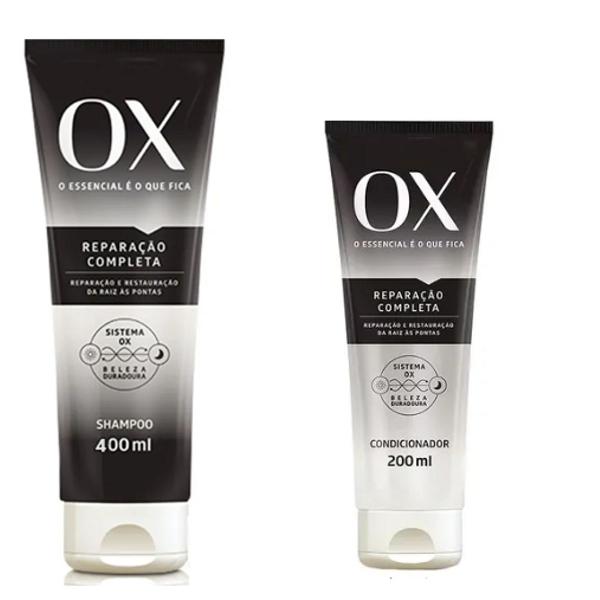 kit shampo 400ml e condicionador 200ml ox reparação