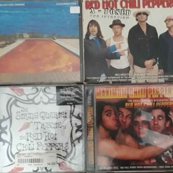 lote 4 cds - red hot chili peppers - importado - com pôster