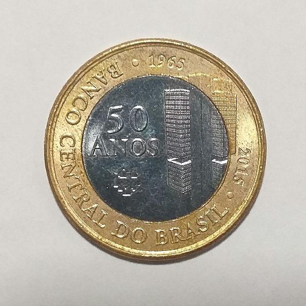 moeda 50 anos comemorativa de 1 real