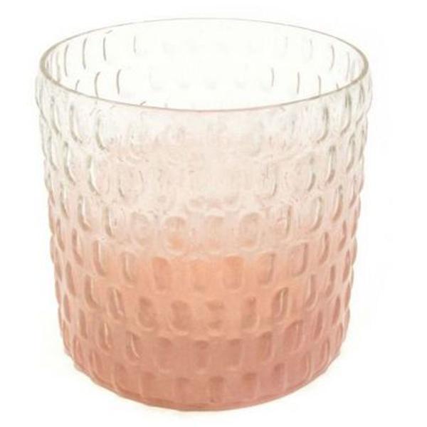 vaso/luminaria de vidro rosa