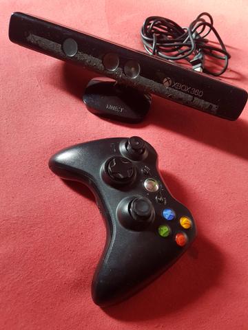 Controle e Kinect Xbox com 60 jogos