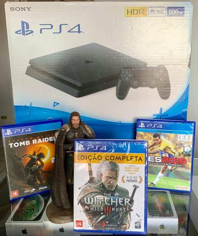 Kit PS4 com 3 Jogos em mídia física de brinde -1 ano de