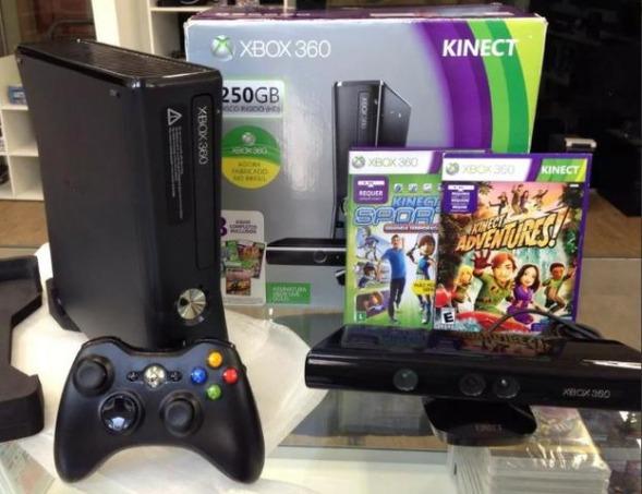 Xbox 360 Slim 250GB Original (zerado) com sensor Kinect