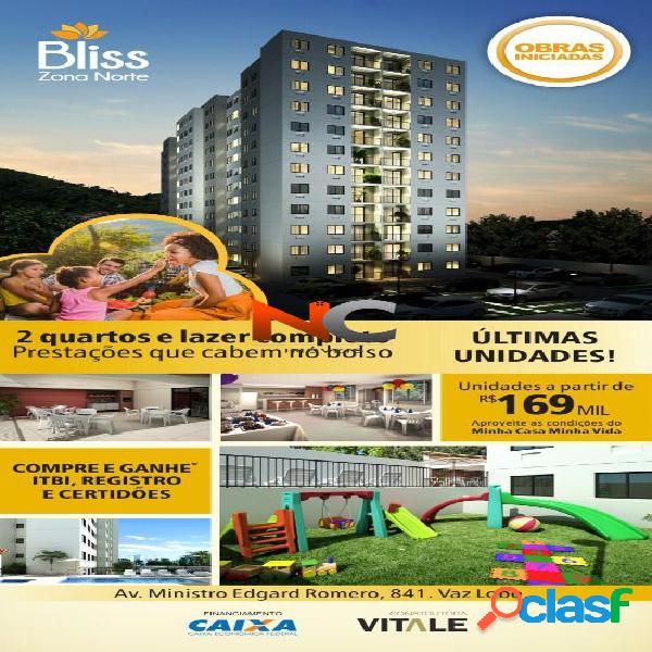 Bliss Zona Norte, Apartamento com 2 dorms - R$ 169 mil.