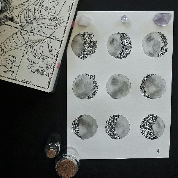 Ilustração fases da lua