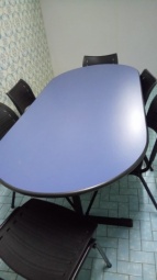 Mesa de reunião Oval Cor Azul