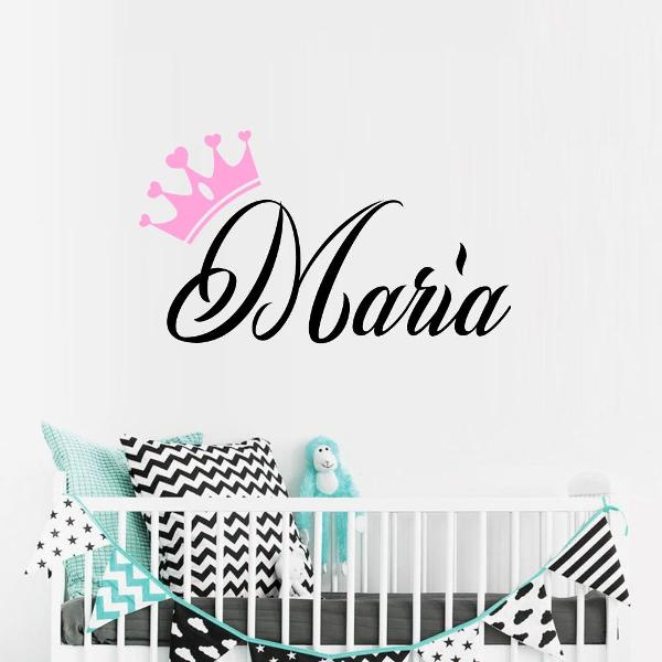 adesivo de parede nome princesa para quarto de bebe menina