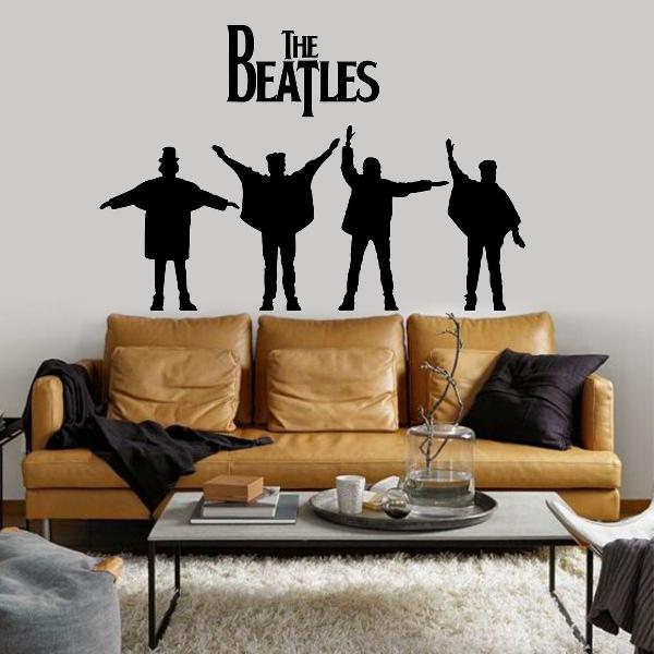 adesivo the beatles help para decorar parede quarto e sala