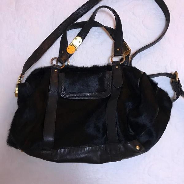 bolsa juicy couture, preta couro