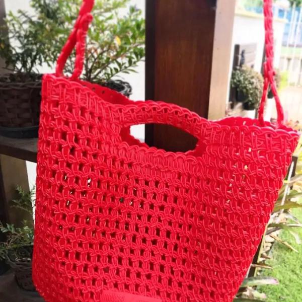 bolsa melissa crochet Vermelha