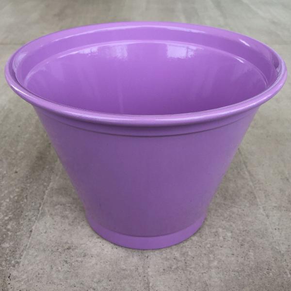 cachepot vaso de alumínio lilás 13cm x 17,5cm