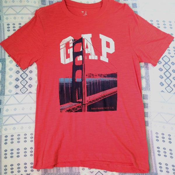 camiseta gap tamanho p masculina - vermelho sombreado -