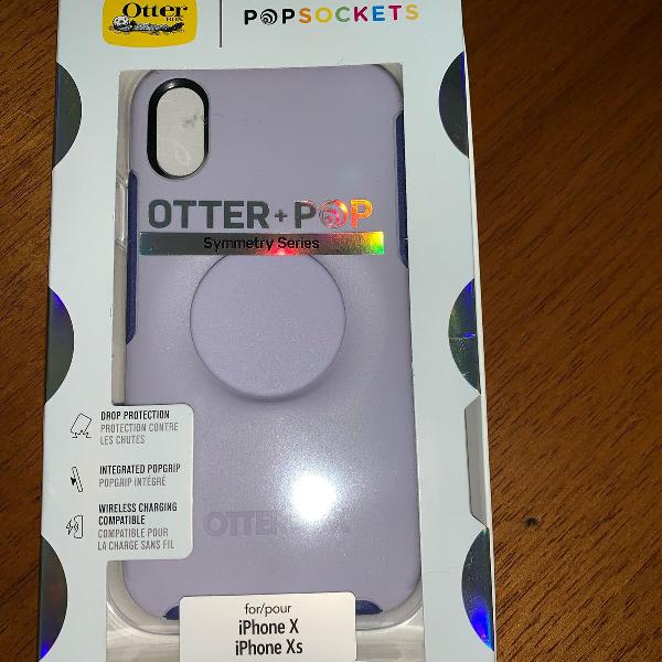 capa celular iphone x e xs otterbox com popsocket