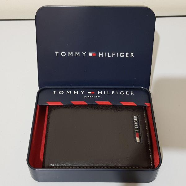 carteira tommy hilfiger original masculino couro legítimo