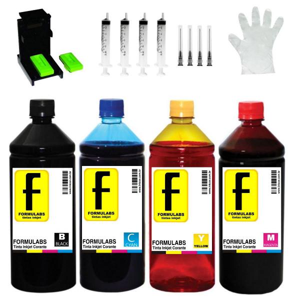 kit tinta recarga cartuchos impressora 650ml epson canon hp