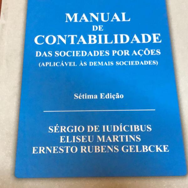 livro manual de contabilidade das sociedades por ações 7ª