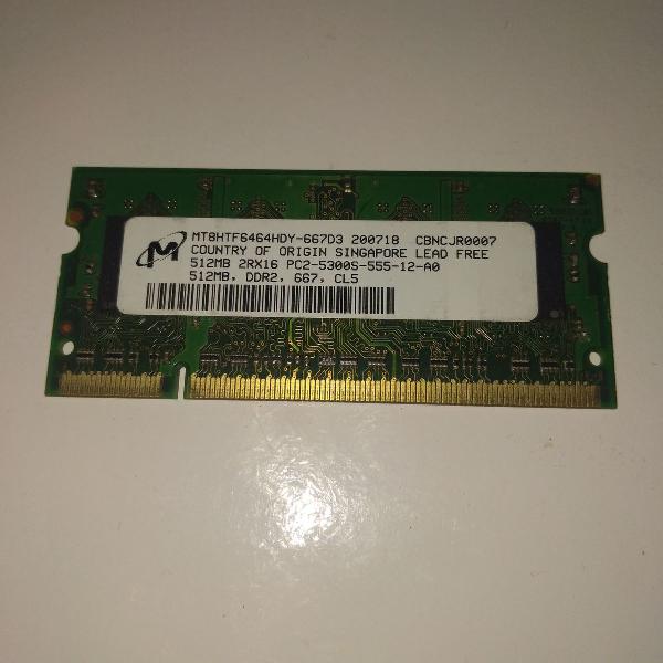 memoria ram ddr2 512mb 5300s 667mhz micron