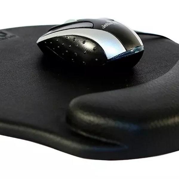 mouse pad c/apoio de pulso preto jetline