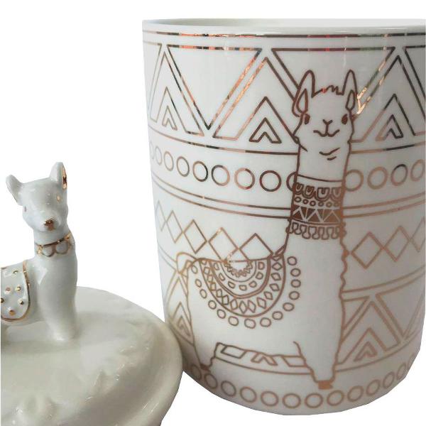 pote de cerâmica hermético lhama