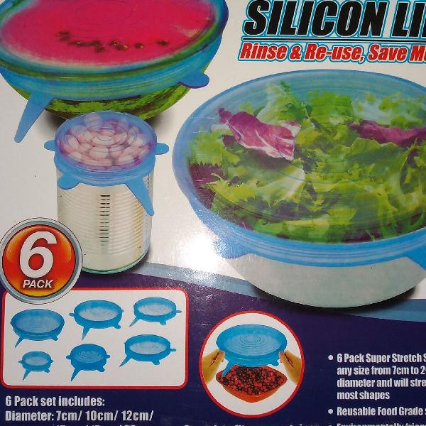 tampas de silicone.