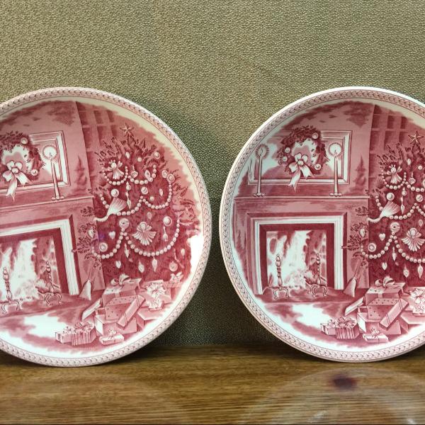 2 pratos decorativos porcelana inglesa - josiah wedgewood