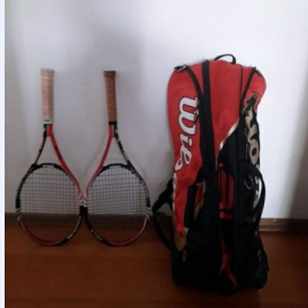 Kit com 2 raquetes Wilson BLX +Raqueteira