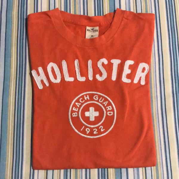 camiseta hollister original laranja tamanho m