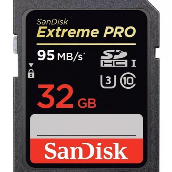 cartão de memória sandisk sdhc 32gb extreme pro 95mb/s