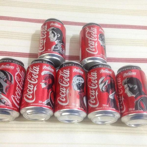 coca cola 7 latas vingadores vazias c detalhes ler tudo r$58