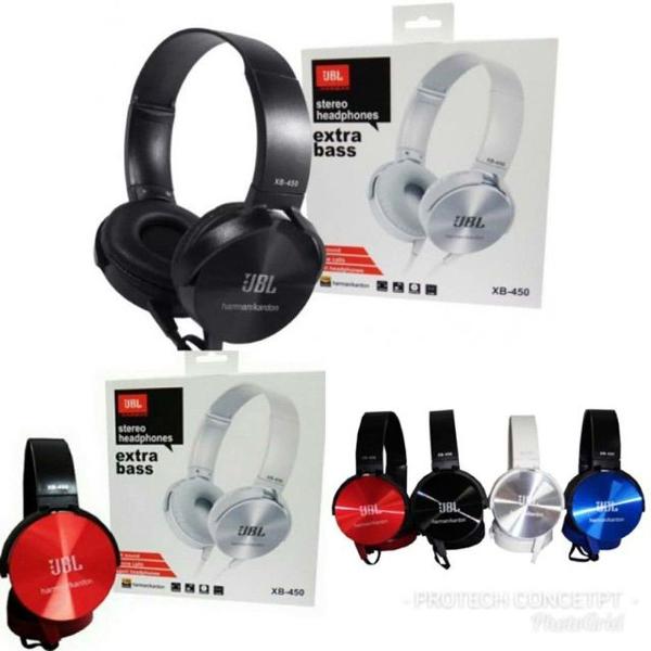 fone de ouvido jbl xb-450 extra bass stereo headphones