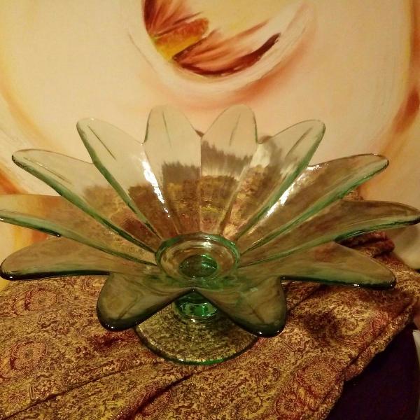 fruteira em vidro, formato de flor / centro de mesa /