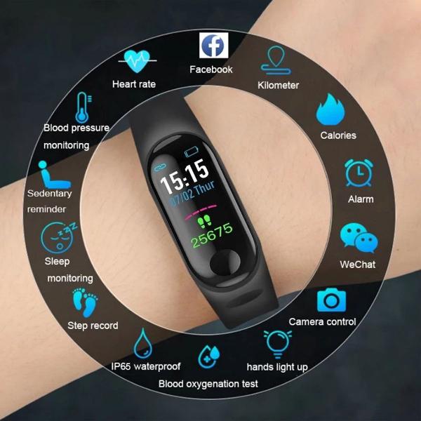 relógio smartwatch m3 inteligente health bracelet (pulseira