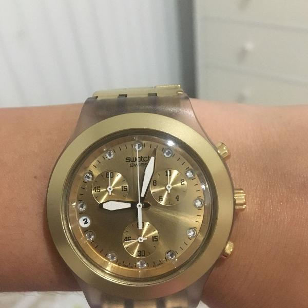 relógio swatch dourado original comprado na alemanha,