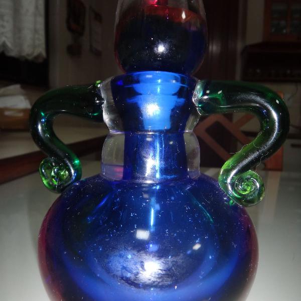 vaso de vidro grosso colorido