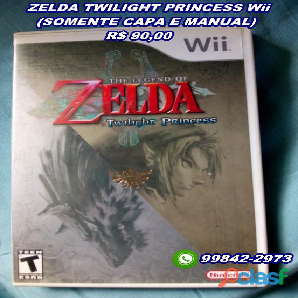 Zelda Twilight Princess Wii (somente capa e manual)