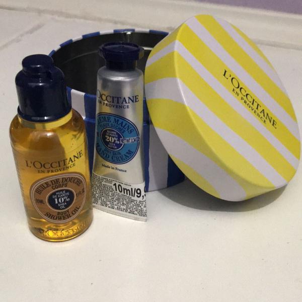 kit loccitane : creme mãos + sabonete líq em óleo +